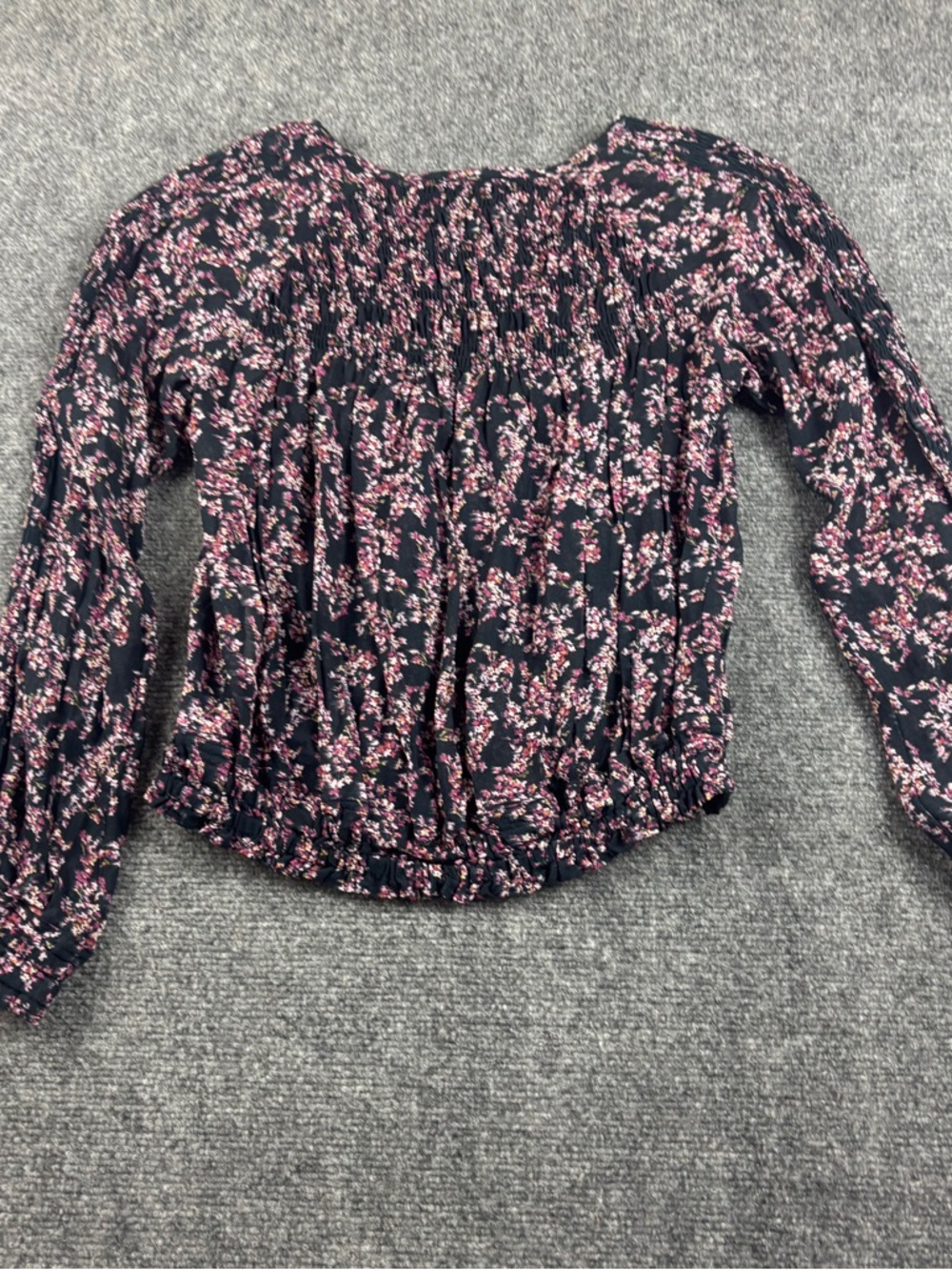 RAG & BONE Women’s Celeste Floral Blouse Black/Pink Long Sleeve size: XS - Picture 2 of 6